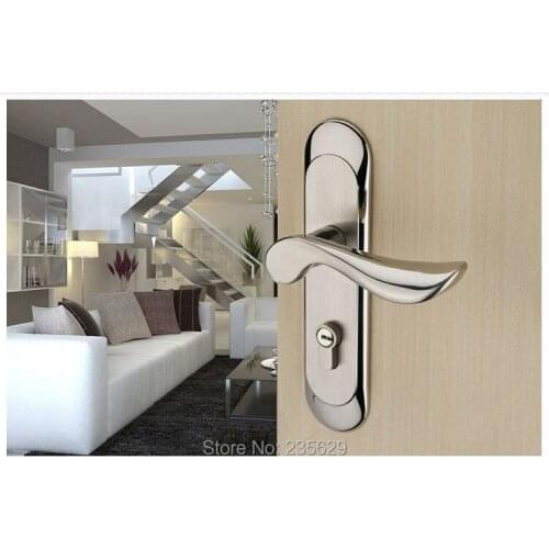Free Shipping, Mortise Lock, Bedroom/Bathroom/Kitchen Door Lock, Stainless Steel Brushed finished handle lock,double bolts lock