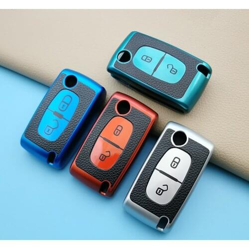 4 Color Style Tpu Car Key Case Cover For Citroen Xsara Picasso C2 C3 C4 C5 C6 C8 For Peugeot 107 206 207 307 308 406 Accessories