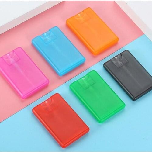 20ml Colorful Plastic Card Type Portable Perfume Spray Moisturizing Bottle Perfume Bottle Refillable Box Water Q1M1