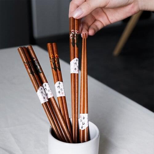 Japanese-style wooden chopsticks Customized chopsticks Creative tableware Nordic style tableware Chopsticks set