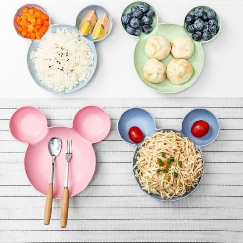 Divided Childrens Plate Cute Creative Household Dinnerware Baby Plate Breakfast Dinner Plate AT103