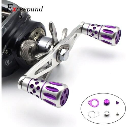 Exceepand 4 Ball Bearings Purple Fishing Reel Handle for Abu Garcia Daiwa Baitcasting Reel Grips
