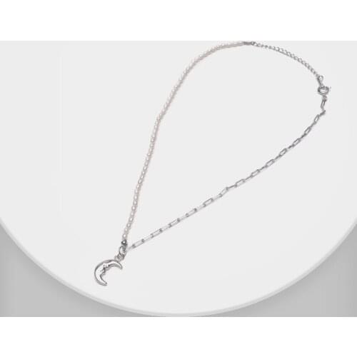 I20 Amorita boutique Crescent pendant natural pearl necklace