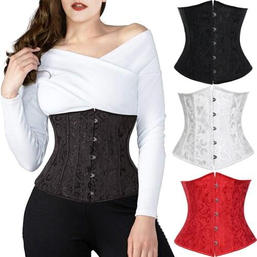 Waist Trainer Gothic Underbust Corset and Waist Cincher Steampunk Bustiers Top Workout Body Shaper Sexy Lingerie Slimming Belt