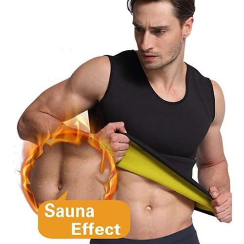 Mens Body Shaper Sweat Workout Tank Top Slimming Neoprene Sauna Vest for Weight Loss Tummy Fat Burning Men Sport Fitness Vest