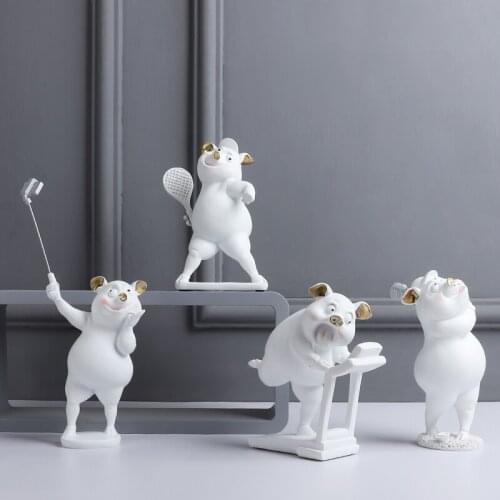 Cute Pigs Animal Furnishings Creative Wine Cabinet Childrens Room Ornaments Model For Car Home Decoration Gift