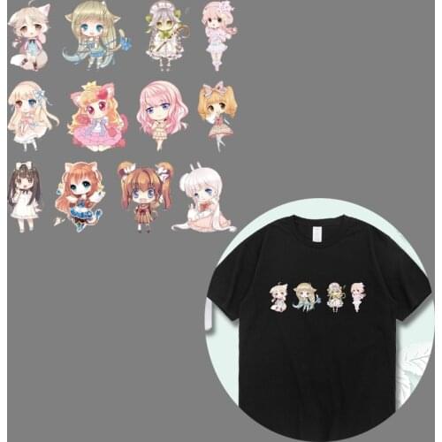 Lovely Girl Clothes Stickers Heat Transfer Appliques DIY Washable Patches Iron-on Transfers For T-Shirt Girl Gift
