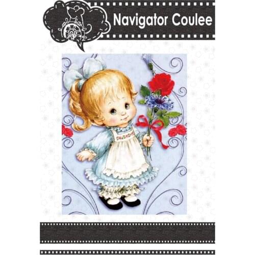 Maid outfit, fresh flowers, metal cutting mold, layered cutting decoration, embossing, paper card, new cutting mold in 2021