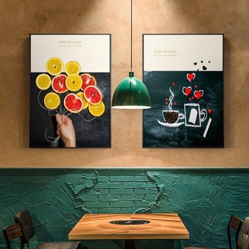 Food Kitchen Poster Wall Art Canvas Print Blueberry Fruit Dessert Painting Decorative Picture Modern Dining Room Restaurant Deco