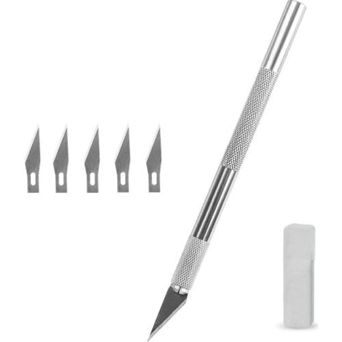 1 Set Stainless Steel Silver Carver Penknife Clay Sculpture Tool Soft Making Puppet Pottery DIY Utility Knife