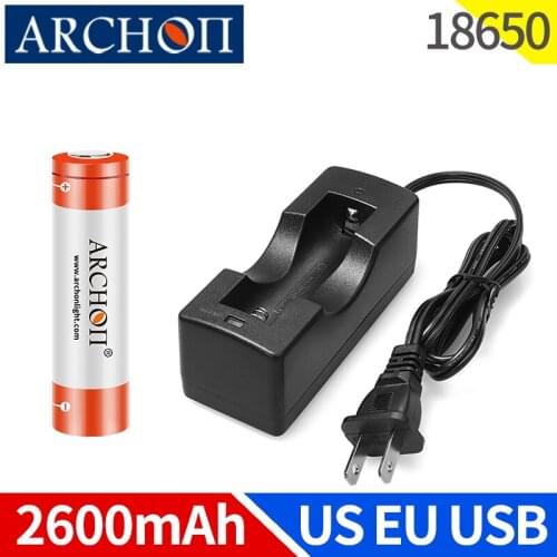 ARCHON original EU US USB plug 220V charger 18650 battery 2600mAh 3.7v Rechargeable flashlight battery Original genuine 18650