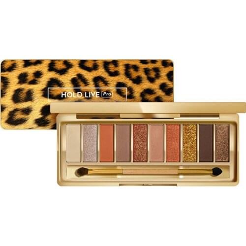 Leopard 10 Color Matte Glitter Eyeshadow Palette Glimmer Pigment Lasting Waterproof Smokey Make-up Eyeshadow Palette with Brush