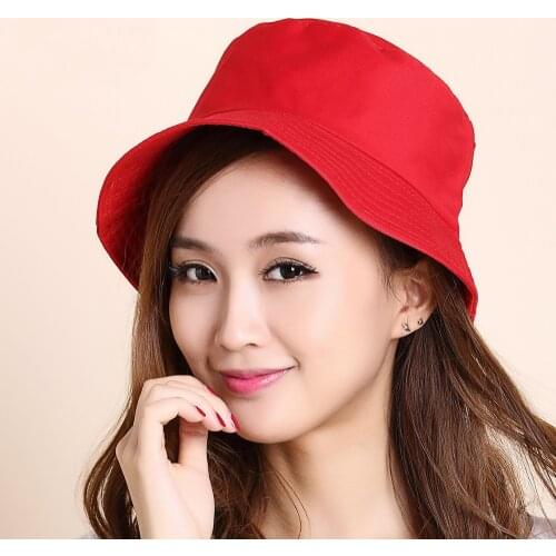 New Unisex Cotton Bucket Hats Women Summer Sunscreen Panama Hat Men Pure Color Sunbonnet Outdoor Fisherman Hat Beach Cap SA686