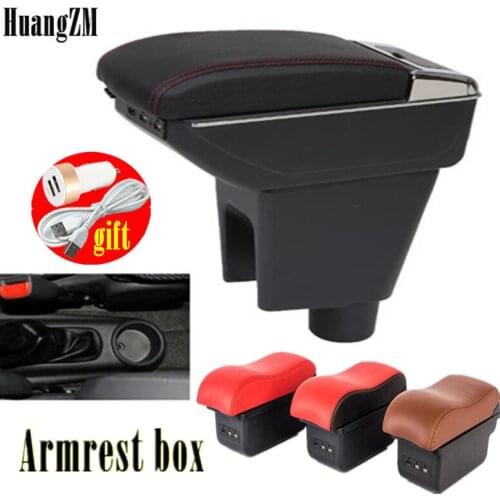Armrest box For Chevrolet Spark III avro Rotatable PU Leather Central Store Content box with USB Interface Car accessories