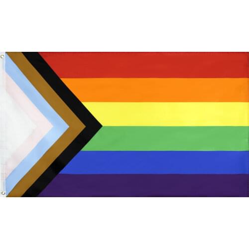 Rainbow progress Gay pride LGBT flag 90*150cm For Decoration