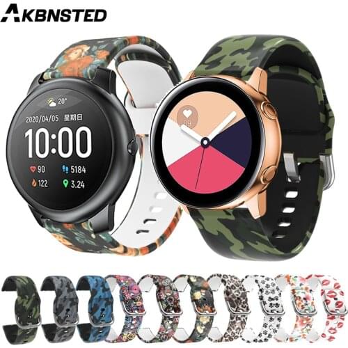 AKBNSTED Silicone Bracelet For Haylou Solar LS05 Smart Watch Band Strap For Huami Amazfit Stratos 2S/GTR2 For Galaxy Watch3 45mm
