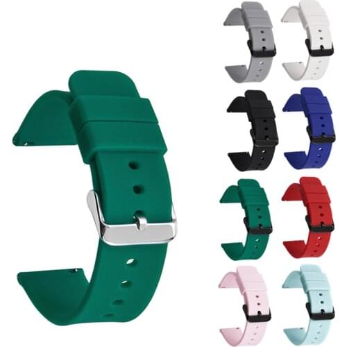 20mm 22mm Watchband Strap Sport Silicone Strap Waterproof Replacement Band for Samsung Galaxy Watch3 Active2 Huawei gt 2 Amazfit