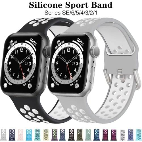 Sport Strap for apple watch band 44mm 42mm 40mm 38mm adjustable watchband correa bracelet iwatch apple watch series 6 se 5 4 3