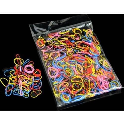 1000 pcs/lot Random Fashion Mixed Colors Small Circle Hair Accessories for girls Natural Strong Elastic Rubber Bands