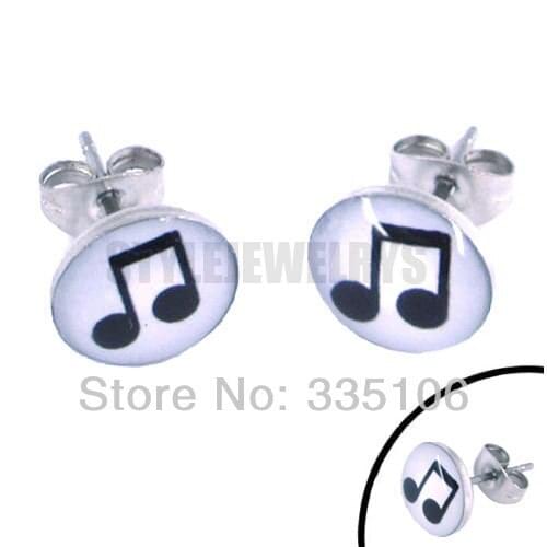 Fashion Music Notation Earrings Body Piercing Stainless Steel Jewelry Classic Biker Women Stud Earring Studs SJE370032A