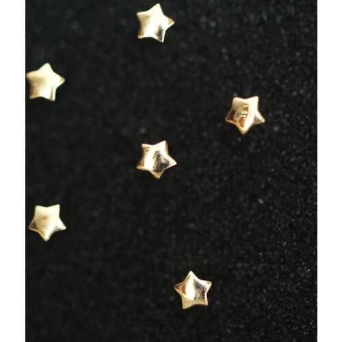 9K solid gold Stars Smooth surface stud earring Mini dainty women minimal simple style gift bridesmaid
