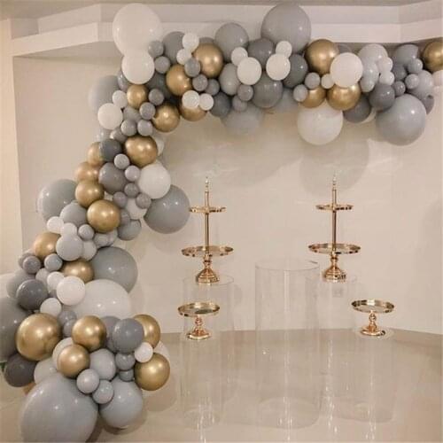50pcs 100pcs 5inch 10inch 12inch Pastel Grey Balloons Matte Gray Macaron Balloon Wedding Decoration Birthday Party Supplies