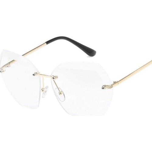 Veshion Rimless Sunglasses Women Square Sun Glasses for Female Brand Designer Metal Frames Vintage Fashion Woman Eyewear Uv400