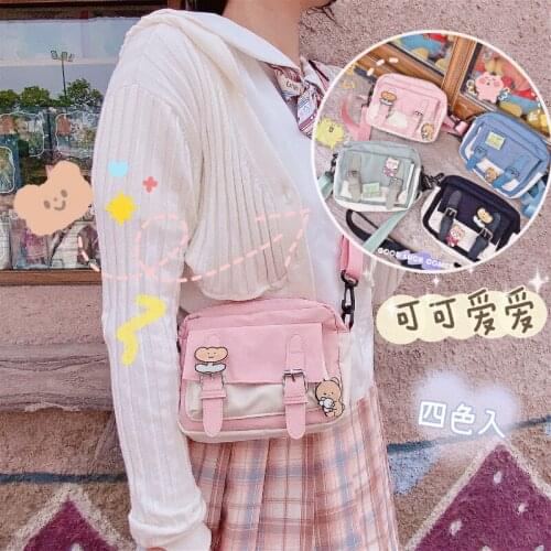 New 2020 Fashion Trend Ladies Cute bear Candy Color Small Bag Korean Solid Personality Big Buckle Crossbody Shoulder Handbag