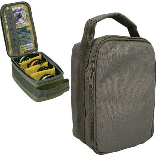 Fishing Reel Bag 600D Oxford Cloth Handled Dual Zipper Outdoor Storage Case Container For Line Bait Fishhooks Fishing Bag