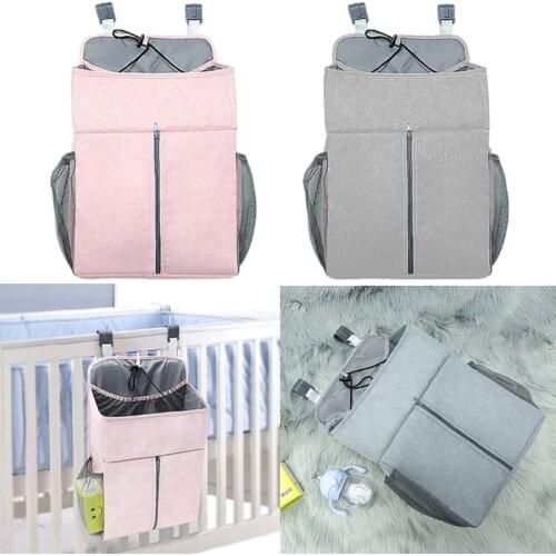 Baby Diaper Storage Bags Bed Organizer Hanging Bags Newborn Crib Diaper Stacker Bags Baby Infant Bedding Nursery Care Organizer