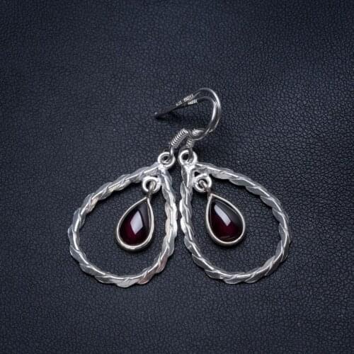 Natural Amethyst Handmade Unique 925 Sterling Silver Earrings 1 1/2" T3538