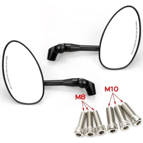 Universal Motorcycle Rear View Mirrors with 8MM 10MM Screw Handlebar Side Mirror Parts for Honda Kawasaki Street Dirt Bike Quad
