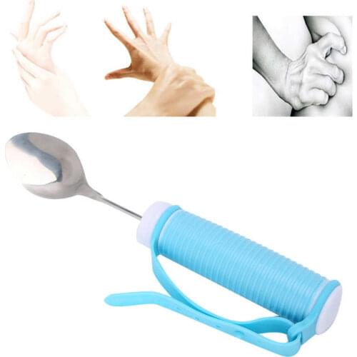 Elderly Auxiliary Tableware Disabled Eating Aids Flexible Anti-Slip Stainless Steel Eating Aids Spoon Tool Ear Clean Tool