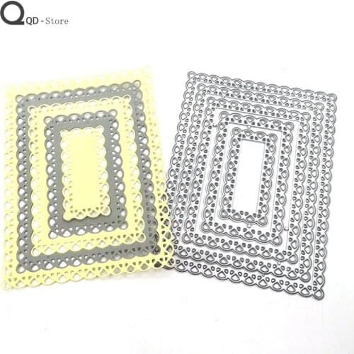 Scrapbookdiy Cutting Dies Carbon Steel Childrens DIY Embossed Cutting Lace Frame Geometry Metal Cutting Dies New 2021