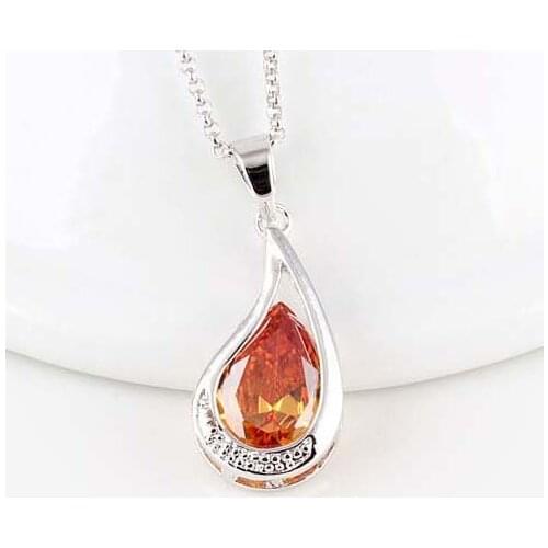 High-quality necklace inlaid zircon teardrop pendant
