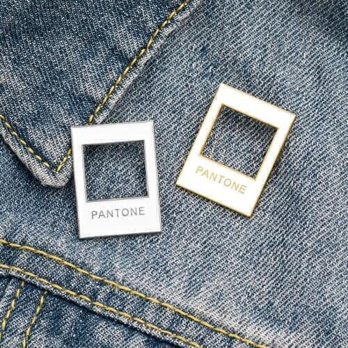 Fun Framework Design Enamel Pins Window PANTONE Brooches Stylish Simplicity Bag Lapel Pin Shirt Badge Gift for Friends Wholesale