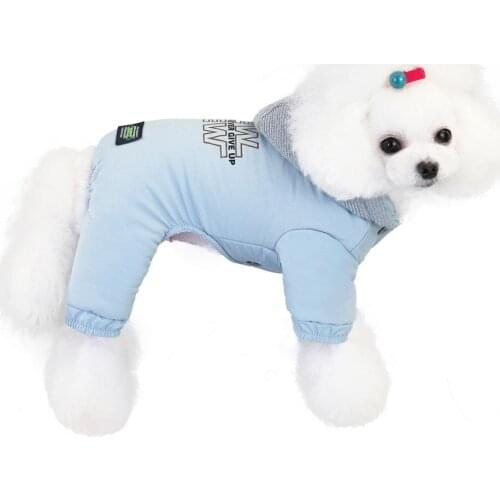 Winter Dog Coats Pet Warm Clothes Cotton Hoodies Jackets Four Legs Jumpsuit Pants Pet Apparel