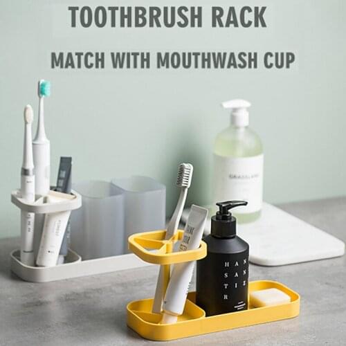 Toothbrush Rack Plastic Match With Mouthwash Cup Bathroom Toothpaste Storage Rack Bathroom Accessories