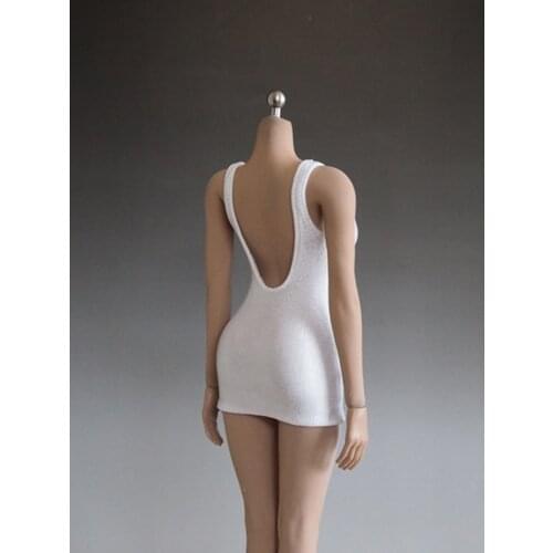 1/6 Scale Female Figures Vest Mini Dress Models Accessories For 12 Inches Women Bodies White Red