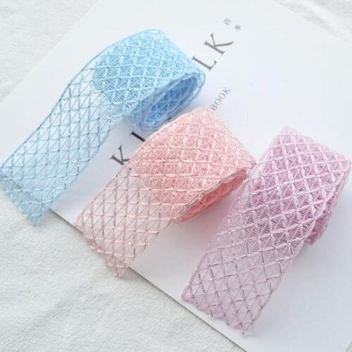 1 meter 38mm Mesh Silver Wire Ribbon DIY Craft Hair Bow Brooch Accessories Gift Packing Decoration Riband