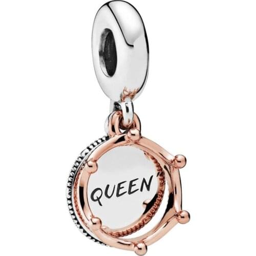 1Pcs New Cute Crown Pendant DIY Beads Suitable for Original Pandora Charm Bracelet Ladies Jewelry Making Gifts