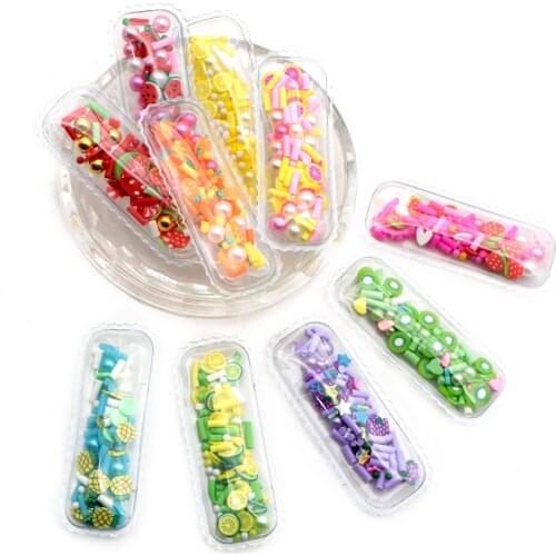 10pcs Transparent Vinyl Sequin Shaker Hair Clips Fruits Series Quicksand Shaker Girls Hairwear Accessories DIY Crafts Decoration