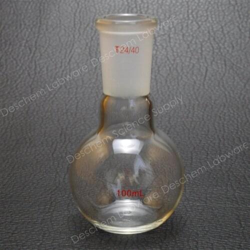 100ml,24/40,Single Neck,Flat Bottom Glass Flask,1-Neck,Lab Boliling Vessel