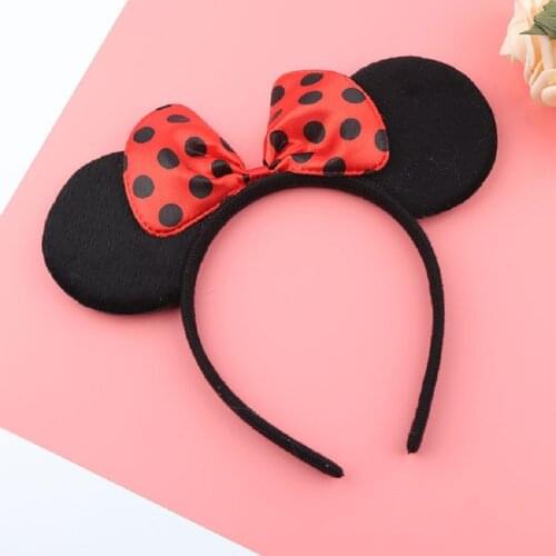 2020 Girls Mickey Headband Children Princess Party Accessories Kids Dots Ear Hair Band for New Year Birthday Christmas