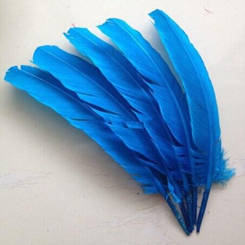 25-30cm 50pcs/lot Lake blue goose feather /Turkey feather 10-12inch goose feather plumes party hat decorations