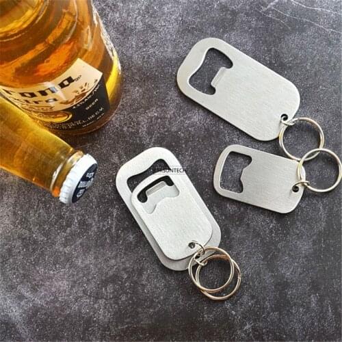 300pcs Portable Beer Bottle Opener Keychain Beer Opener Pocket Aluminum Beer Bottle Opener Can Wedding Party