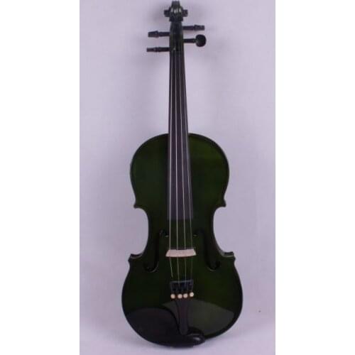 4 -String 4/4 New Electric Acoustic Violin dark green color #1-2512
