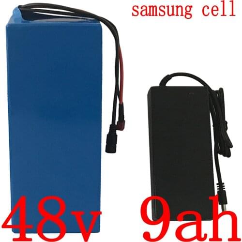 48V 9AH electric bike battery 48V lithium battery 48v 9ah 500W 750W Li-ion electric scooter battery use samsung cell+ 2A charger