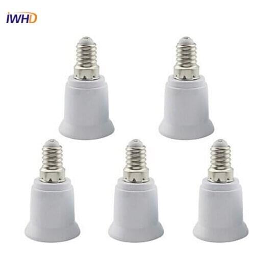 IWHD 5pcs E14 To E27 Lamp Socket Plastic Light Holder Base Bulb Socket E27 Lamp Fitting 85-260V