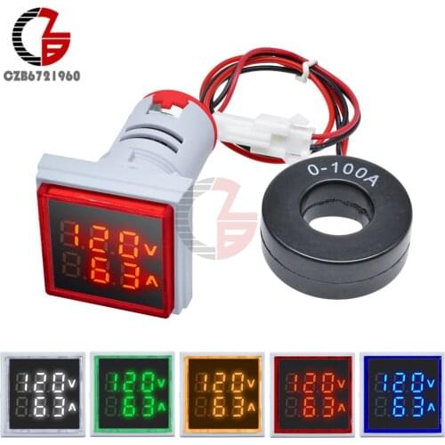 AC 50-500V 0-100A LED Digital Voltmeter Ammeter 110V 220V Voltage Current Meter Car Battery Volt Amp Tester Detector Monitor